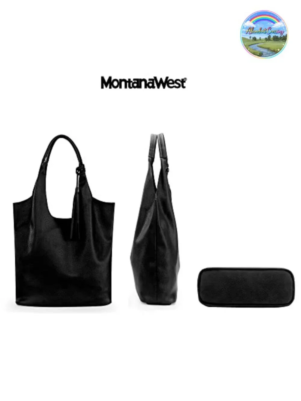 Slouchy Hobo Shoulder Bag Vegan Leather Tassel Handbag